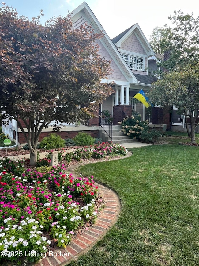 Lovely bordered landscaped bed