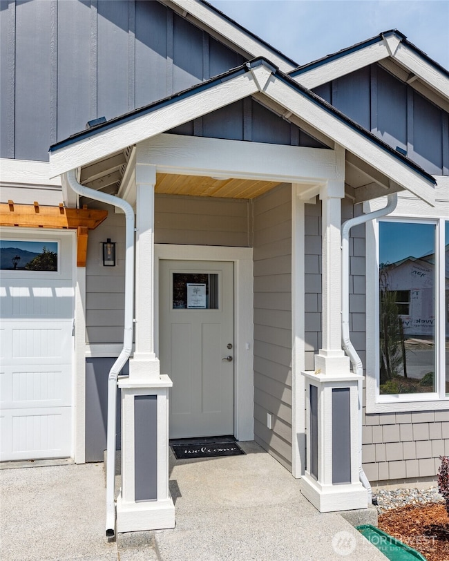 There is a covered front entry.