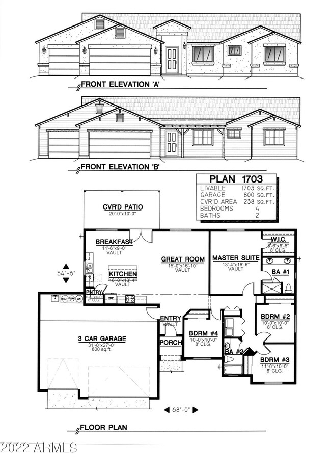 1703 Elevations and floor plan