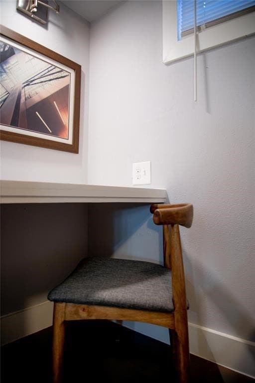Built in desk in room