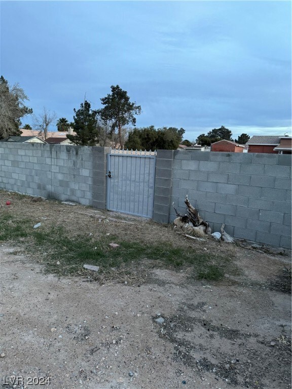 private gate door access to vacant land
