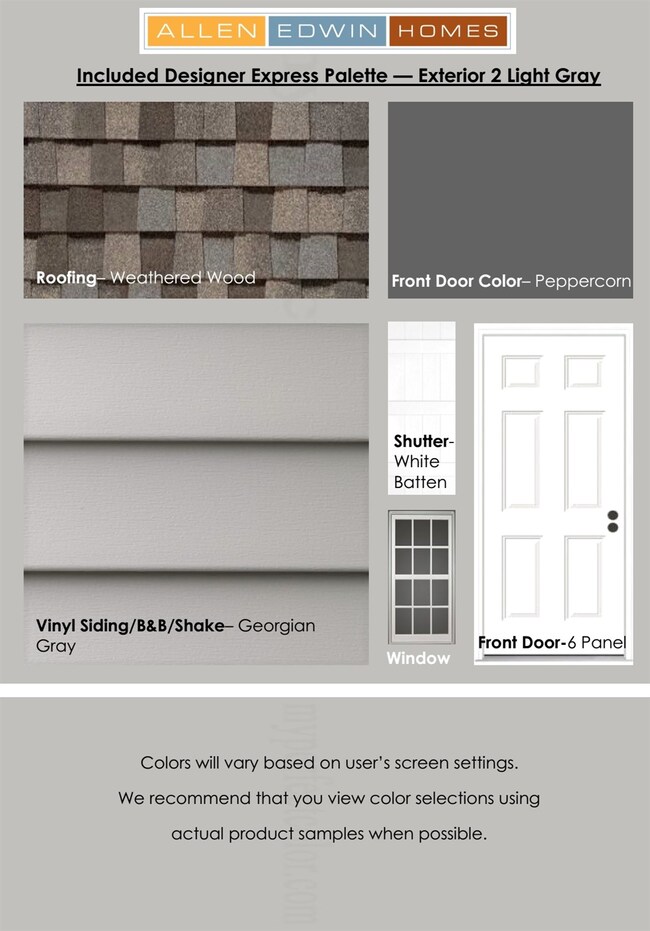Photo of exterior selections for home under constr