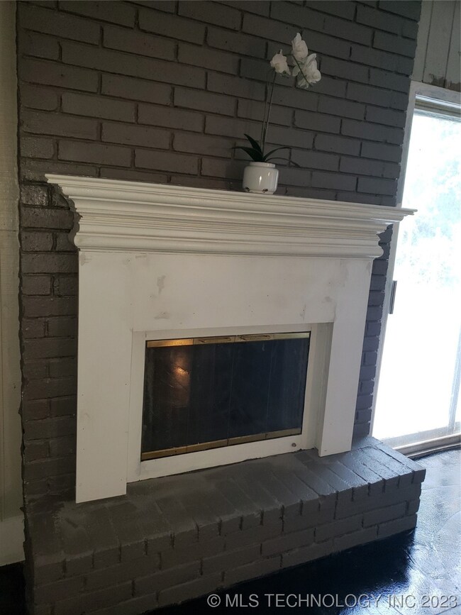 Fireplace in the living room.