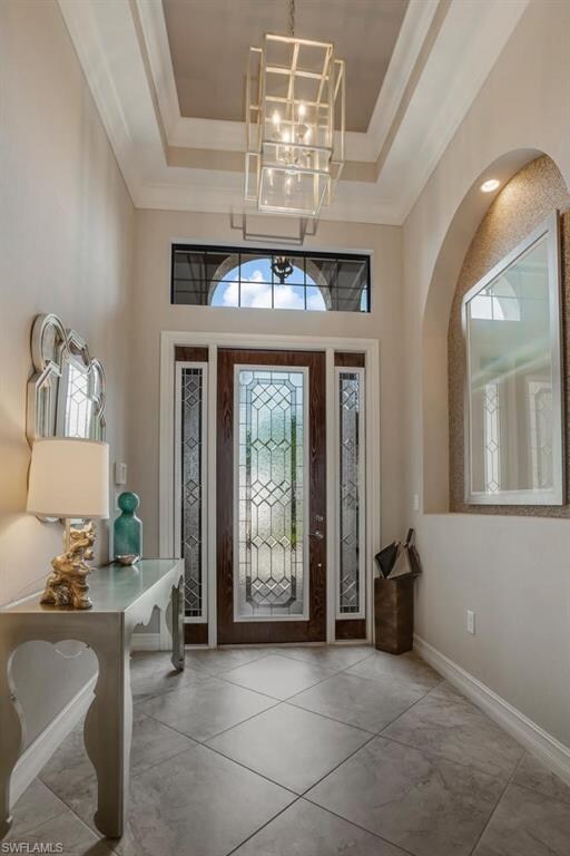 Foyer, Beveled Decorative Front Door w/ Impact Gla