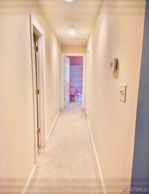 Hall with light carpet