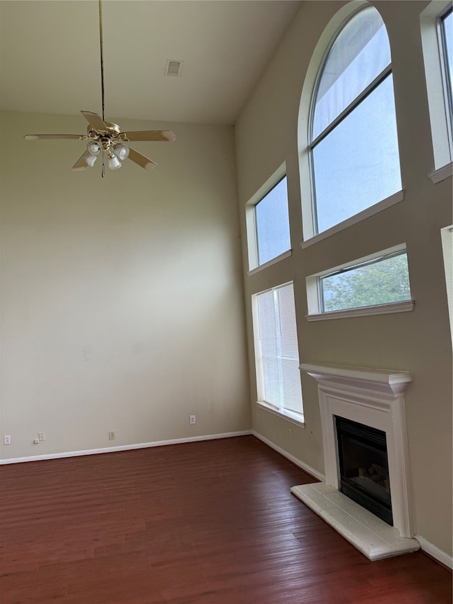 high ceiling family room new floor