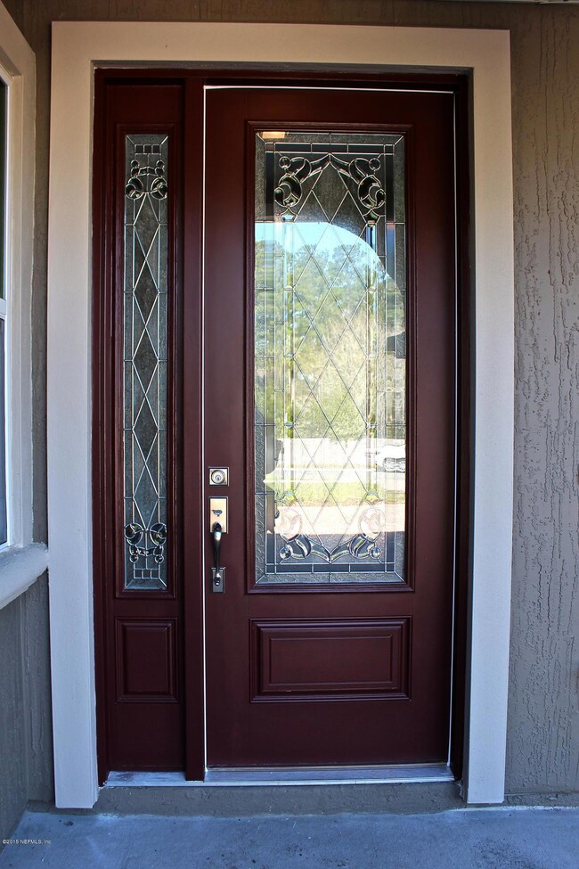 Decorative glass front door