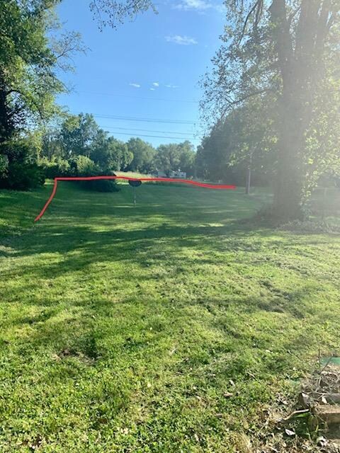 Backyard - the red marks indicate where the backya