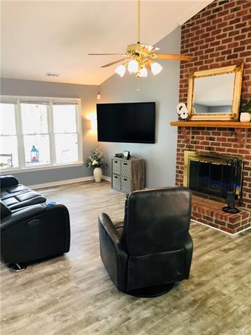 Family room with adjustable Tv stand mount