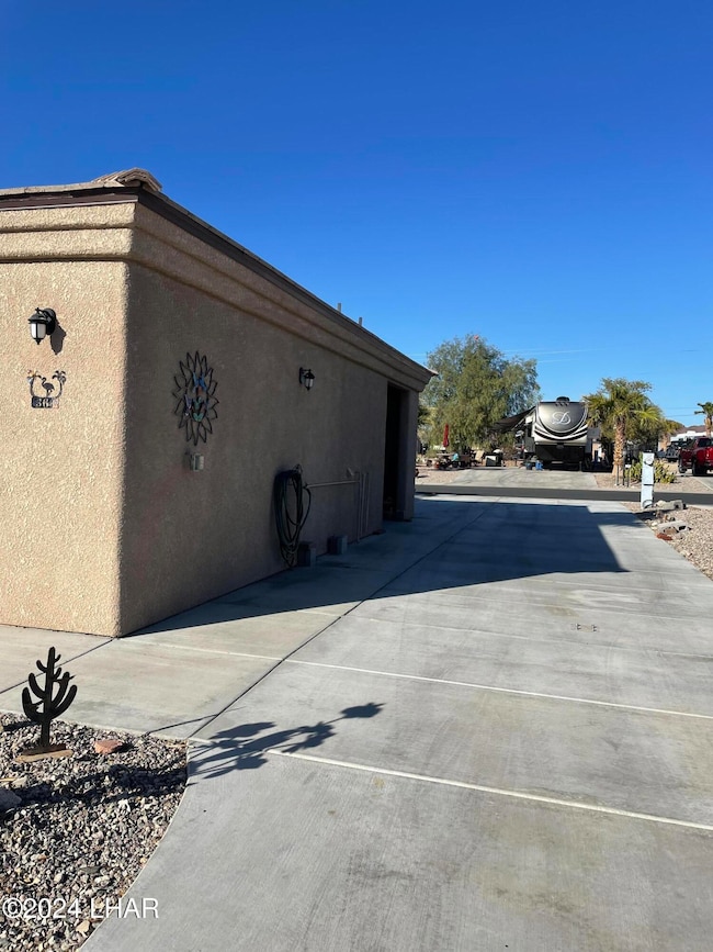 South view of pull through lot