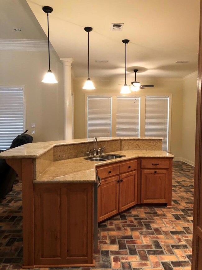 kitchen island with bar area