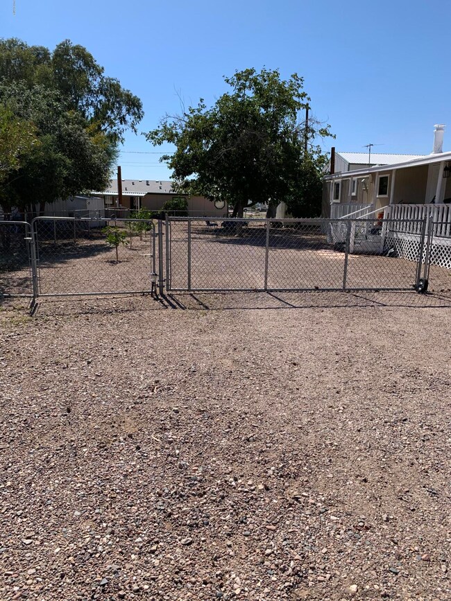 fenced yard