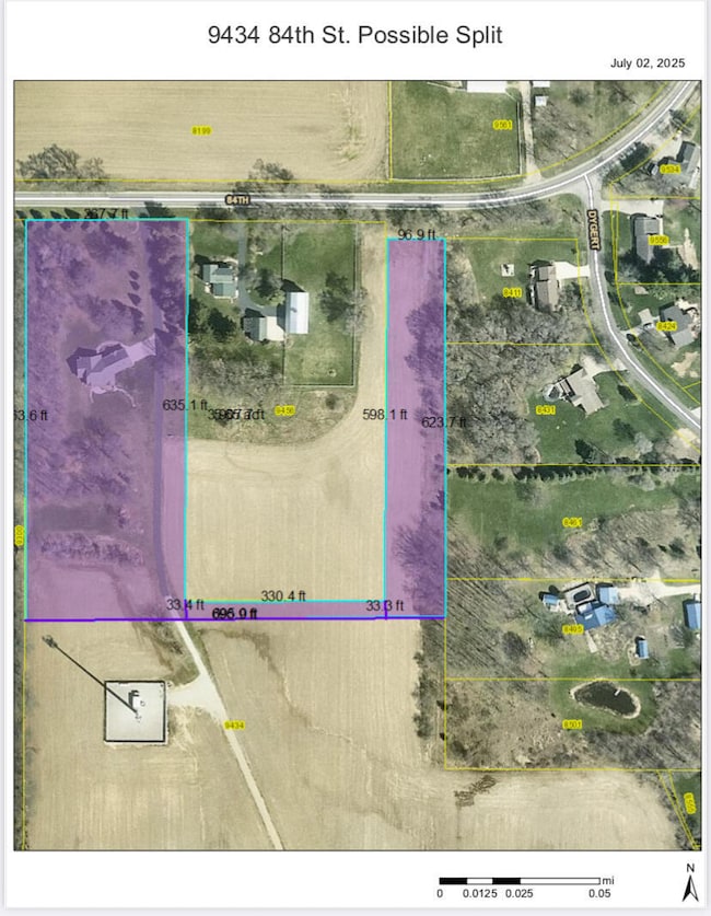 Purple area shows proposed split
