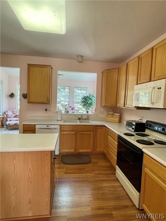 island work space in spacious kitchen