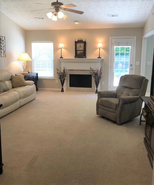 Soaring ceilings give this living room such an open feeling. 
