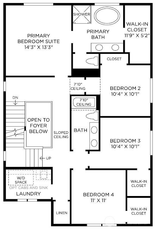 2nd Floor Layout. Floor Plan renderings used for representational purposes only. Exact measurements and interior features will vary.
