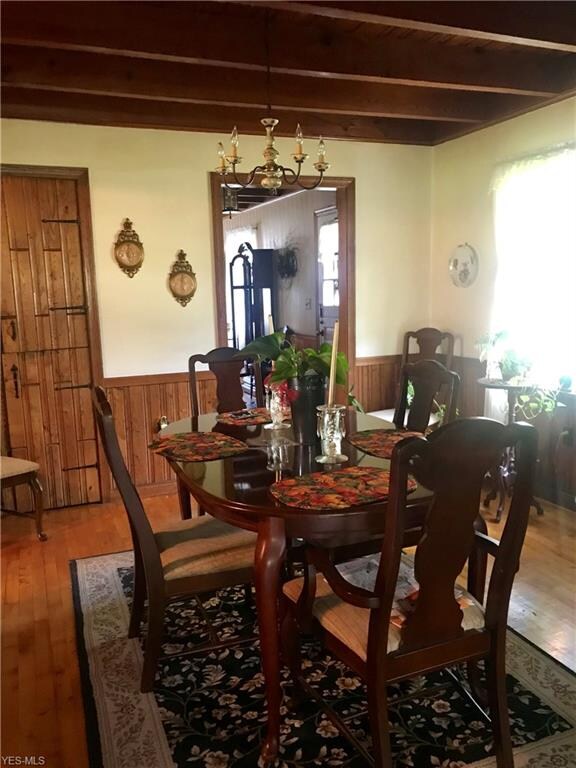 Formal dining room with hardwood flooring