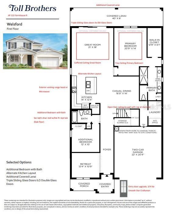 First floor layout with upgrades