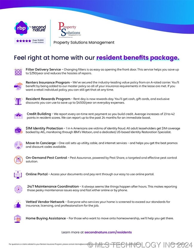 Resident Benefit Package required with each lease.