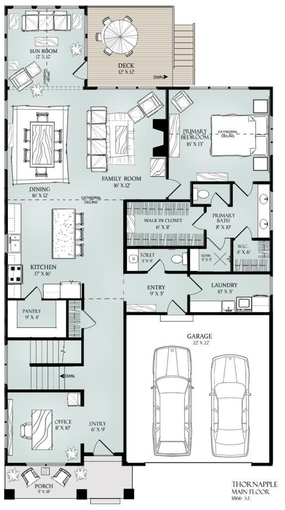 The Thornapple - Main Level Floor Plan