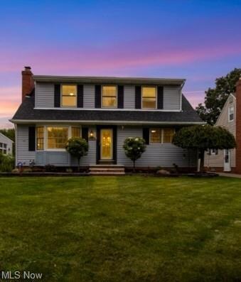 Evening view of front of home