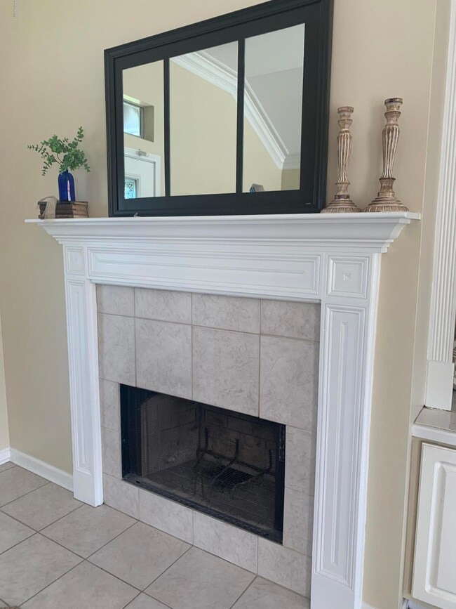 Fireplace in living area