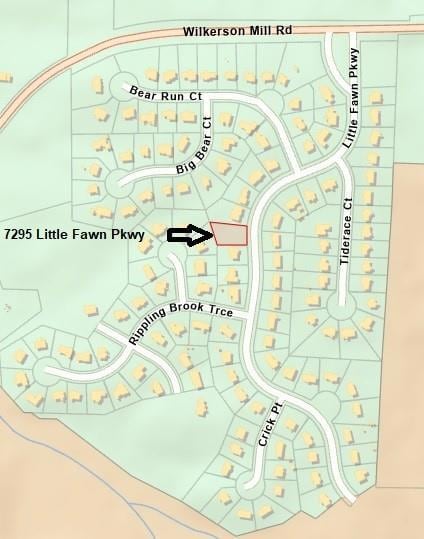 Map showing property parcels