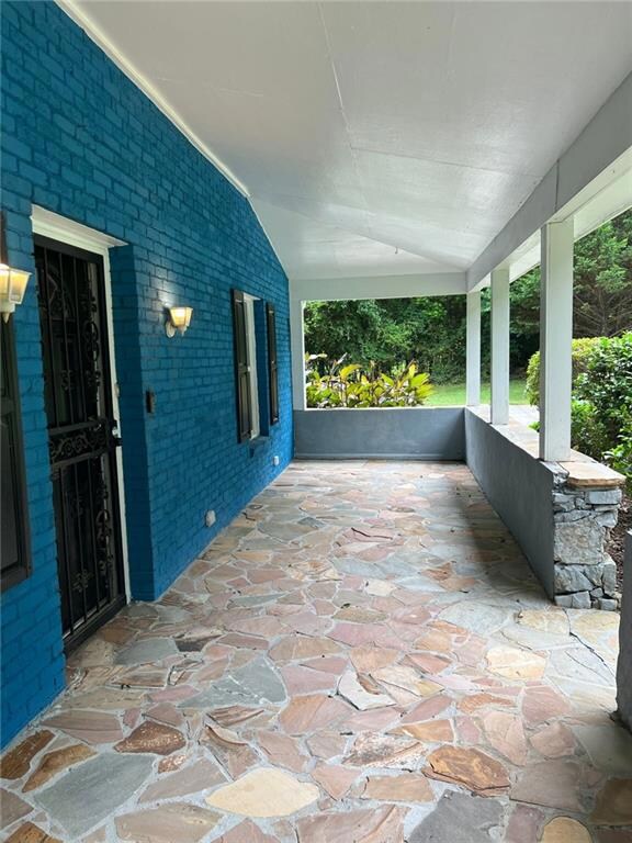 Amazing Porch with Slated Brick.