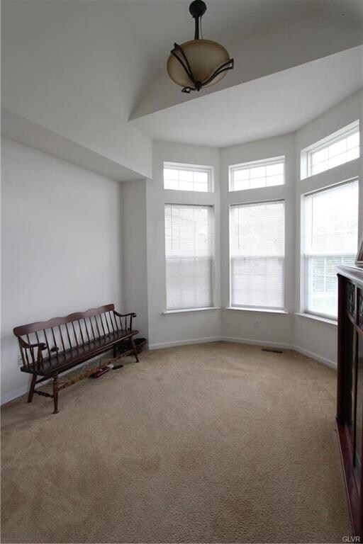 Family room with high ceilings
