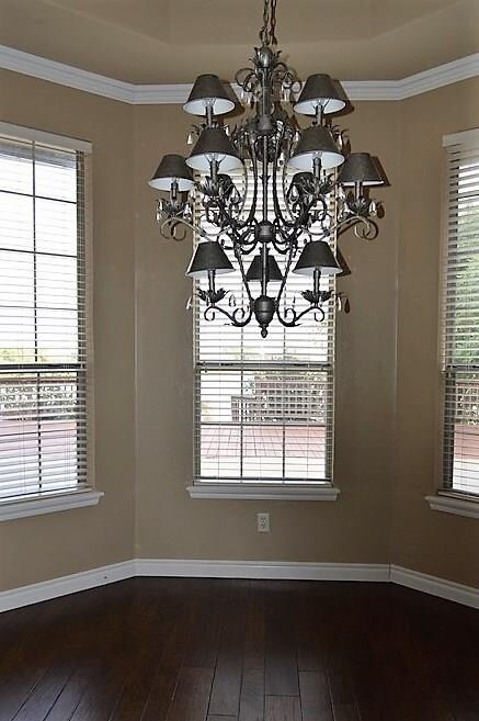Formal dining room overlooking lake
