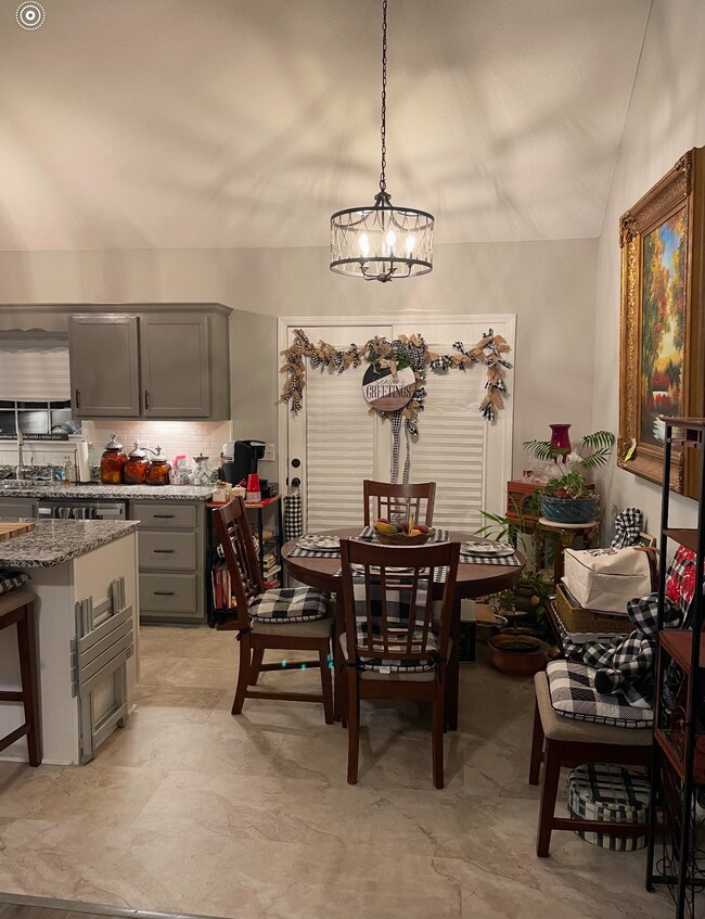 Plenty of room to serve guests and family in your diningroom that leads to your outside deck
