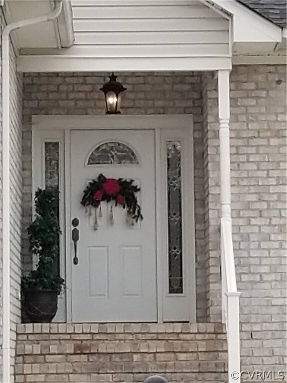 Beautiful, covered, front door entance