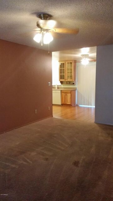View of kitchen from living room