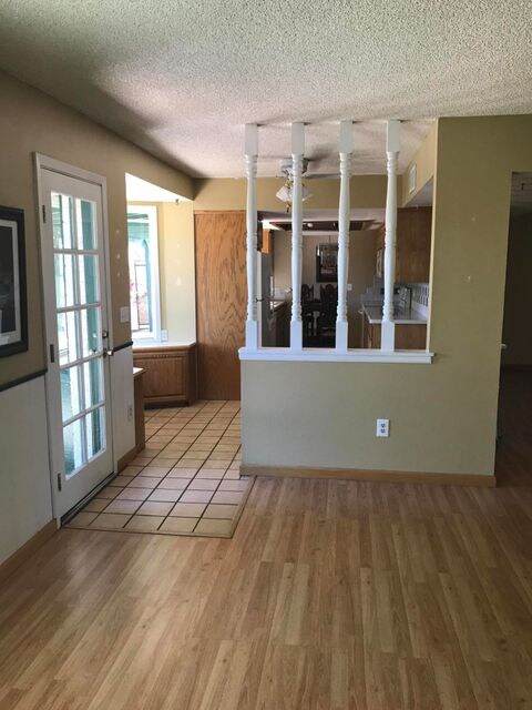 View to kitchen from family room