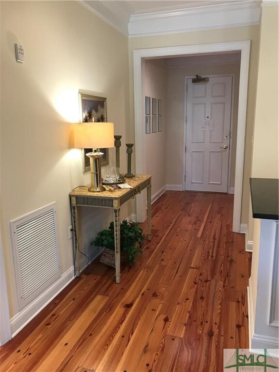 Foyer Entrance, reclaimed Pine floors