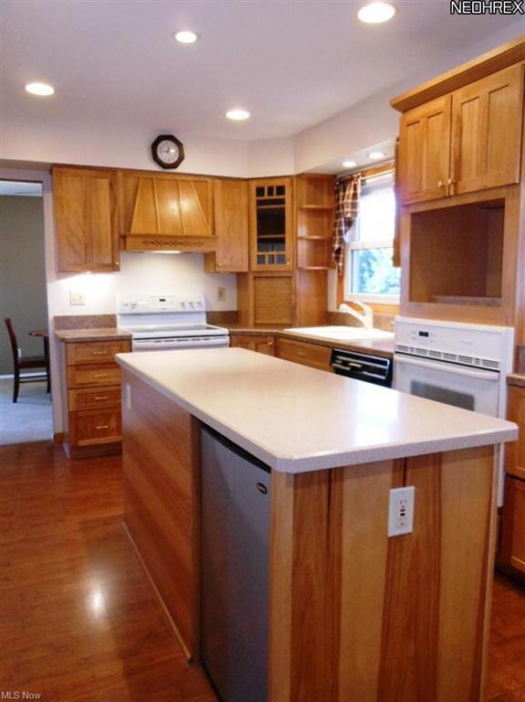 Solid Surface Island with Mini Frig & Tons of Cabi