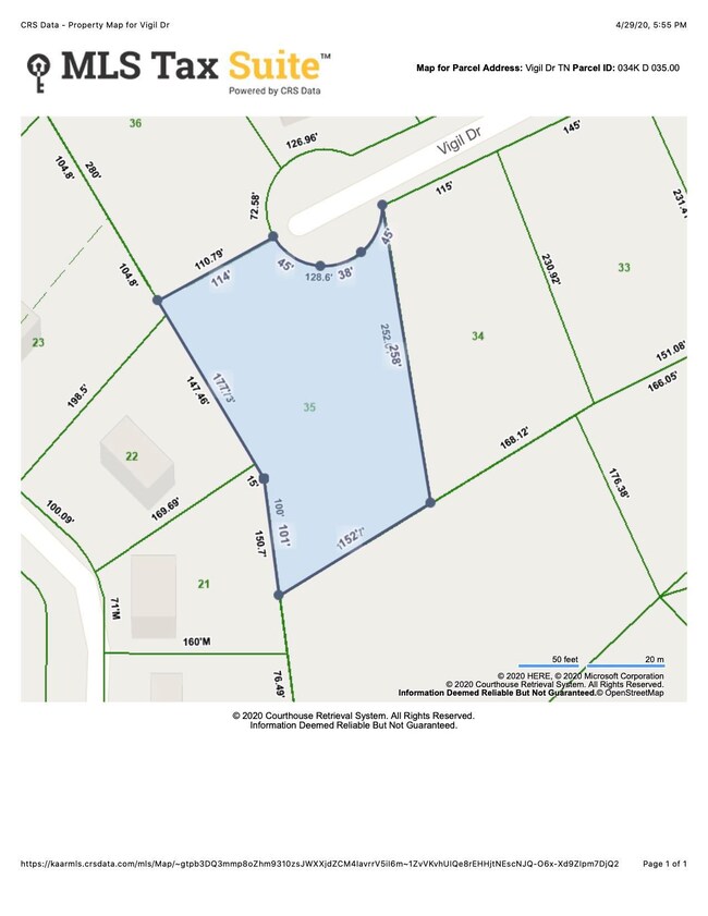 CRS Data - Property Map for Vigil Dr