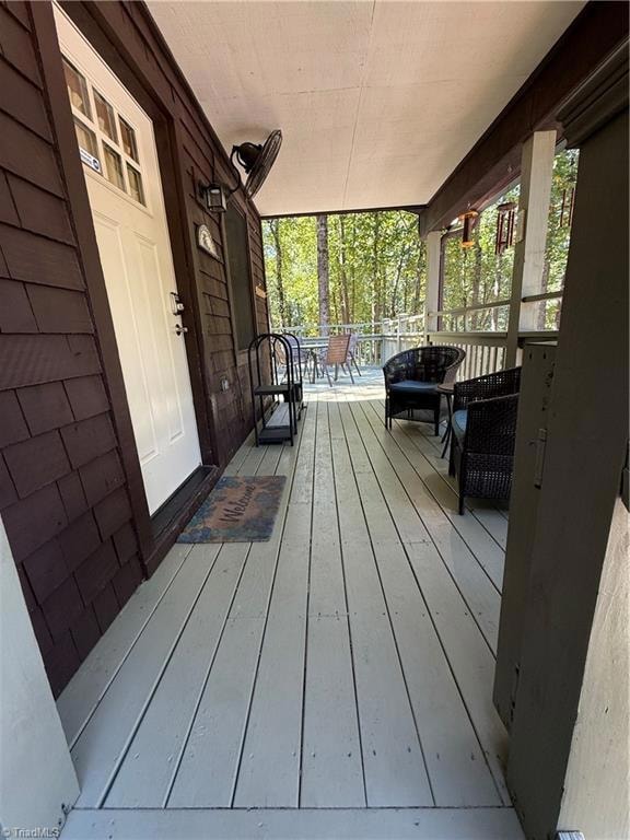 Covered Porch Entry leading to front deck