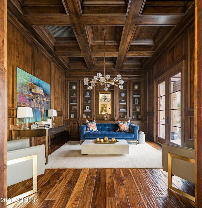 Elegant Wood Paneled Library