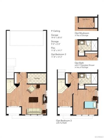 First Floor Layout - home has the opt Bath in lieu