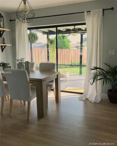 Dinning over looking backyard.