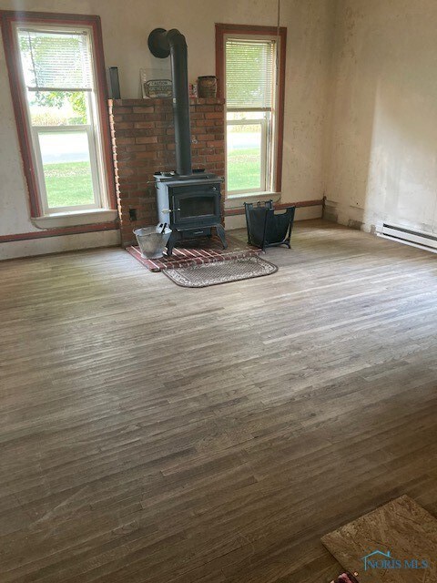 Family room with Woodburning stove
