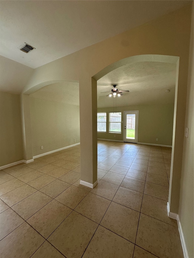 From kitchen looking into family area