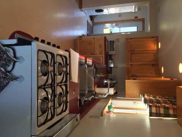 Kitchen looking towards laundry.