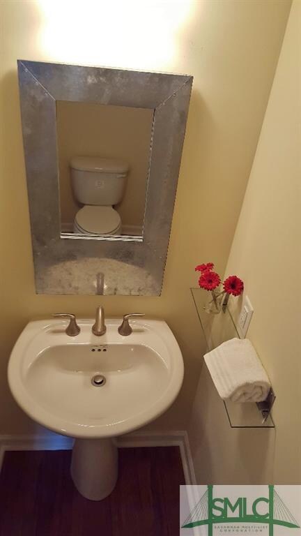 Powder room on lower level