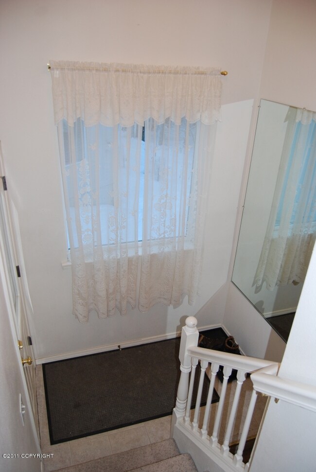 Staircase to split level landing