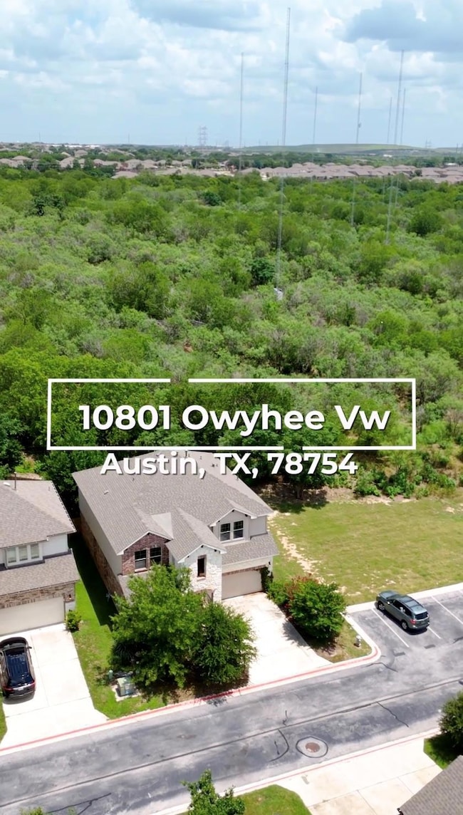 Aerial view of a heavily wooded area