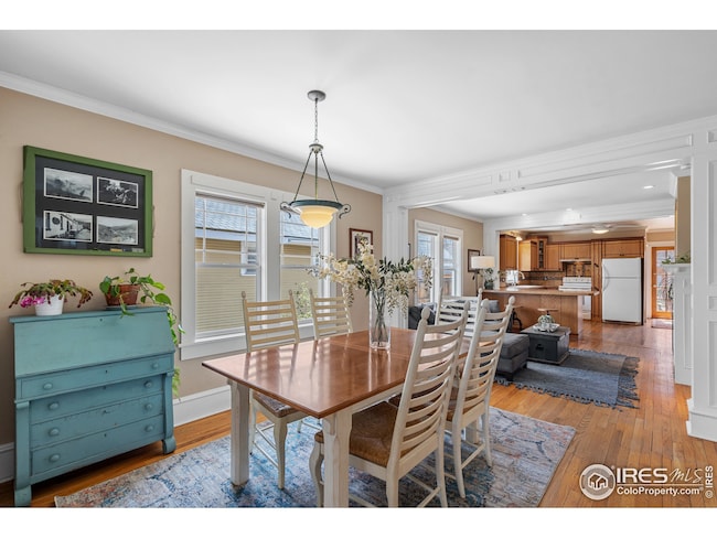 Open floor plan with hard wood floors throughout.
