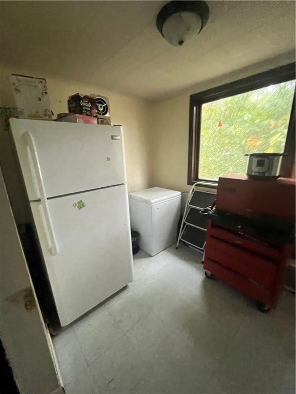 Kitchen with bonus space in the back.