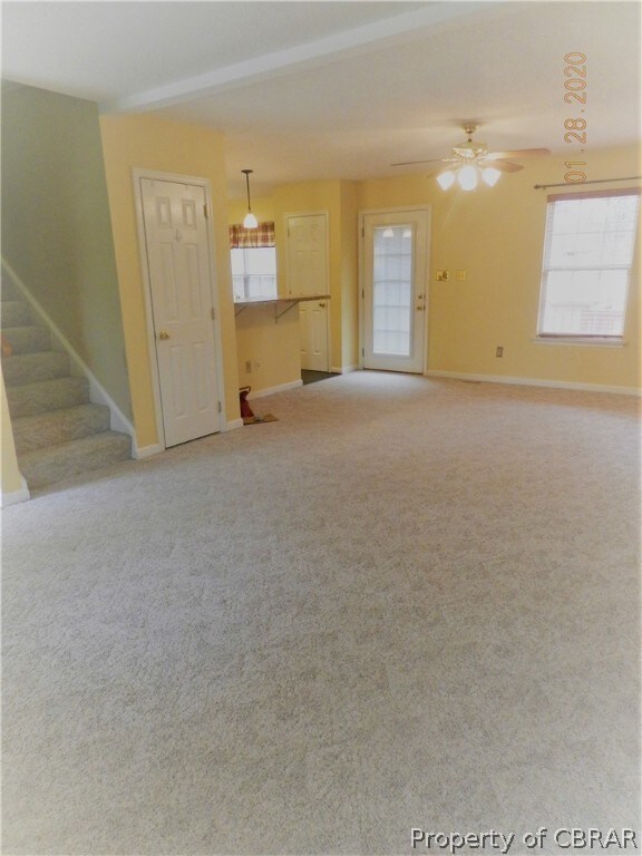 View from Great room toward back door and Kitchen
